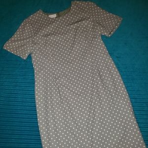 Gray and White Polka Dot Dress
